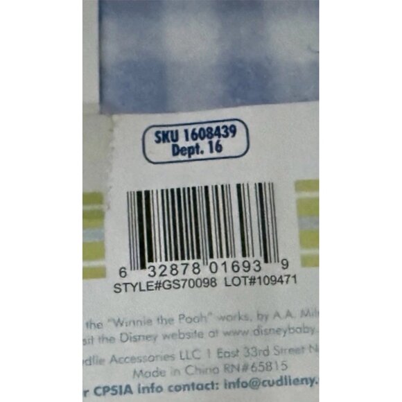 Disney Baby Blanket Winnie the Pooh Tigger Sleeping Patchwork Fleece Blue Vtg - Picture 10 of 10